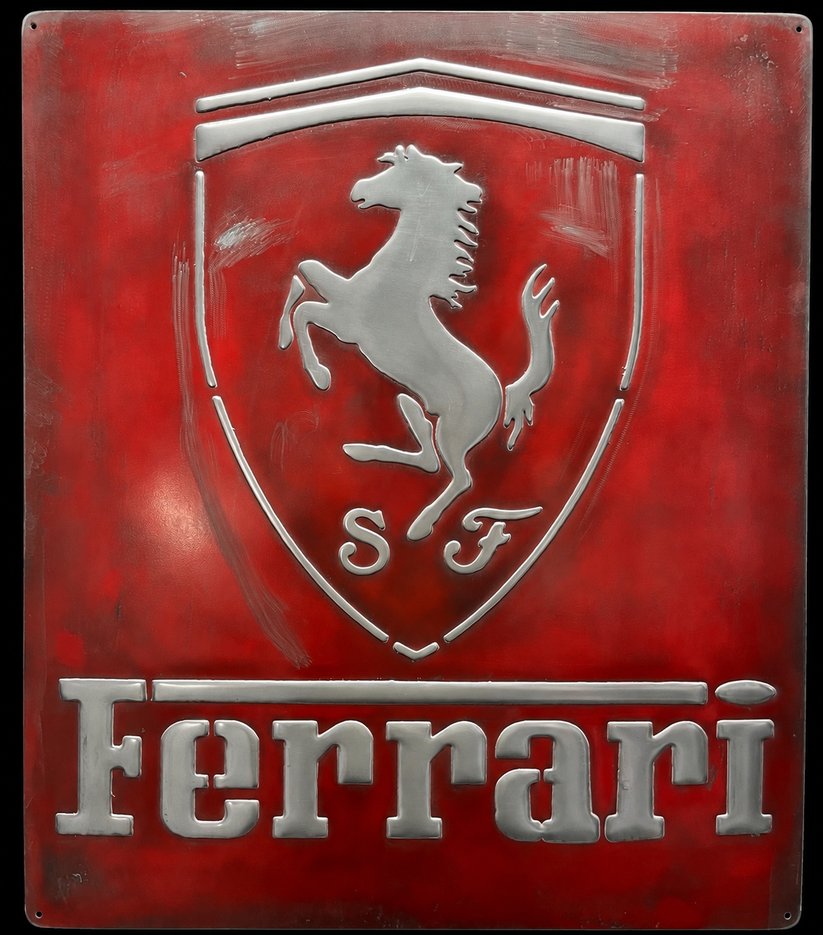 Foto principal de frente del letrero Ferrari vintage rojo